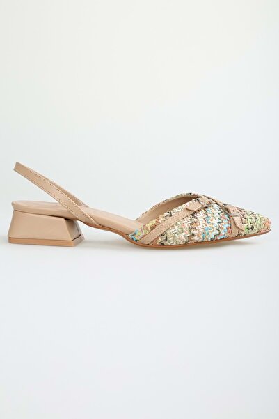 Shoeberry Ciao színes női szalma övcsatos balerinák