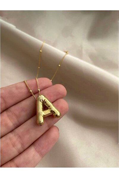 Asia by Leuvoié Üç Boyutlu Çelik A Harfli Balon Kolye