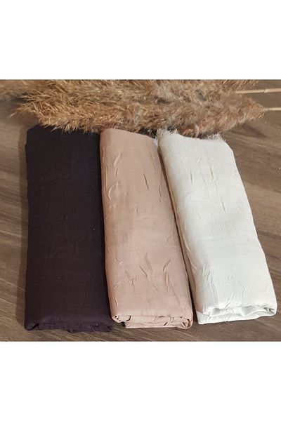 HAR-UM Ticaret Hijab Women's Bamboo Scarf Shawl Model-Set of 3 Beige > Light Brown > Milky Brown