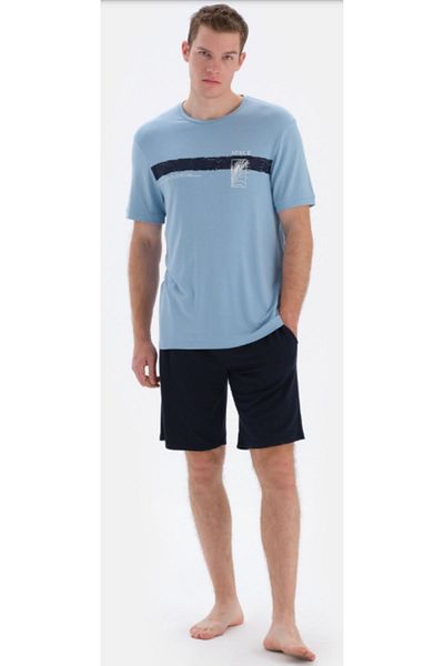 Eros Pijama Set pijama pantaloni scurți pentru bărbați - bumbac, mânecă scurtă