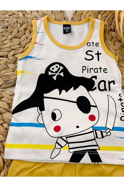 FURKYY Zero Arm Summer Pirate - Printed Top and Bottom Set