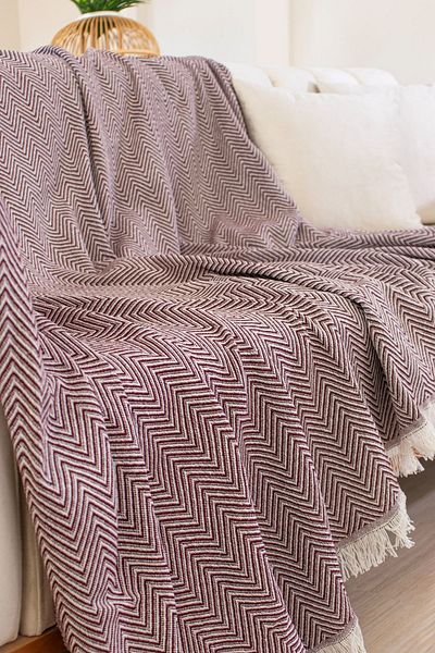 Tabu Home Woven Cozy Comfort Claret Red Sofa Cover