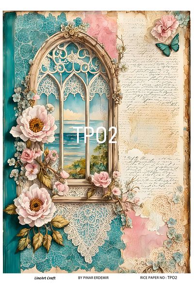 LİNEART Brass Decopage Paper LineArt - LA-TPO2
