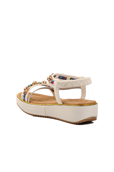 Voyager 9651 Model White Γυναικεία Σανδάλια