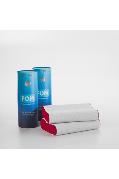 FOM Σετ 2 Mini Flex Visco Μαξιλάρια ύπνου για παιδιά και ταξίδια - Ορθοπεδικά, Κόκκινο