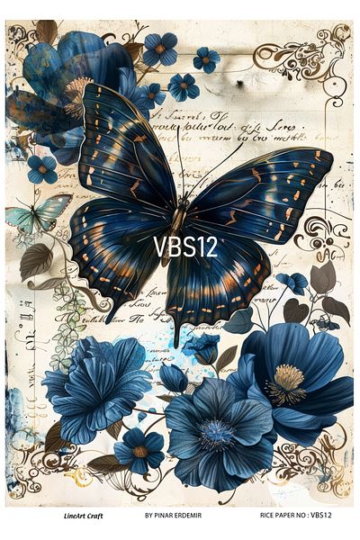 LİNEART Brass Patterned LineArt Decopage Paper - LA-VBS12