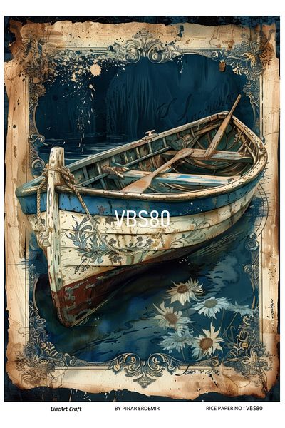 LİNEART Brass Patterned LineArt Decopage Paper - LA-VBS80