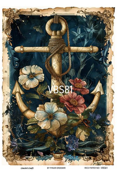 LİNEART Brass Patterned LineArt Decopage Paper - LA-VBS81
