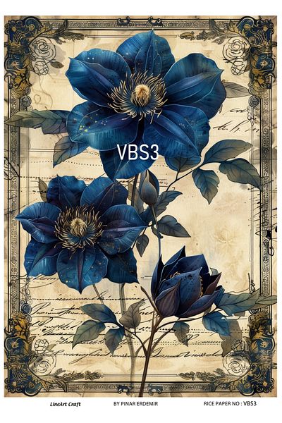 LİNEART Brass Decopage Paper LineArt - LA-VBS3