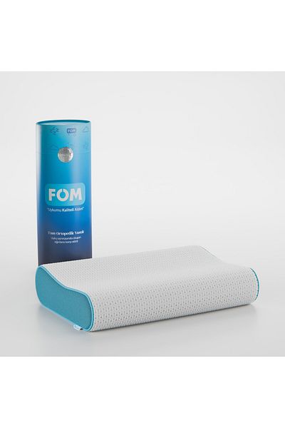 FOM Ортопедична възглавница Flex Full Sleep - 60x40x14/11 Светлосиня, Visco Comfort