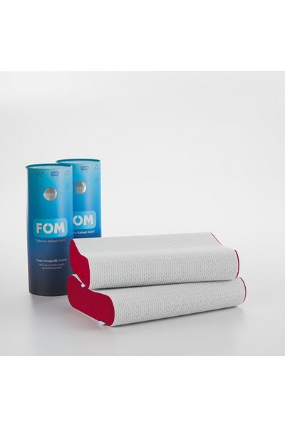 FOM Ортопедични възглавници за спане Visco Comfort Flex, комплект от 2 бр., 60x40x14/11, червени