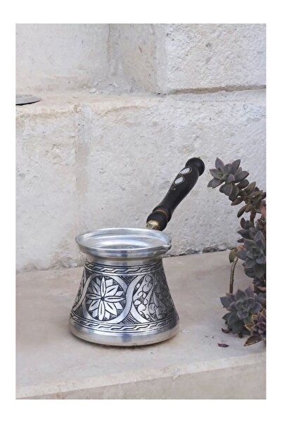 Bakır Concept Copper Coffee Pot with Handle, Carved Embroidery, Silver Color ...