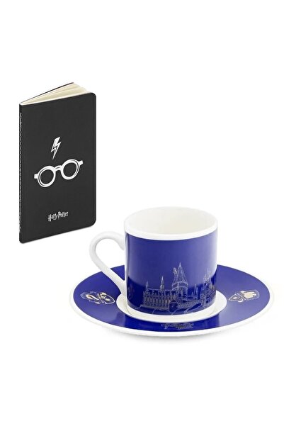 Mabbels Harry Potter Hogwarts Türk Kahvesi Fincan Seti Mavi ve Mini Defter - Kutusuz