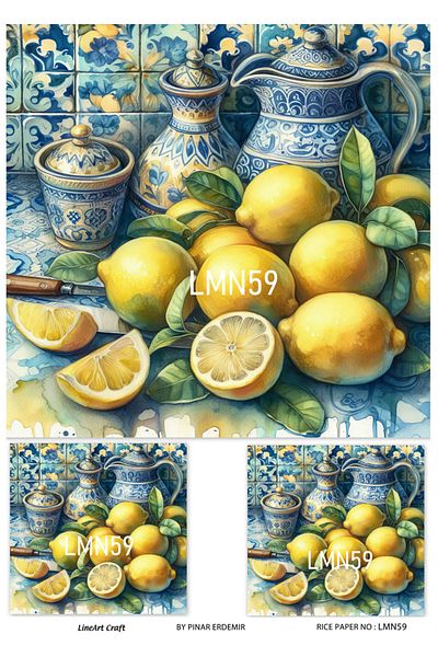 LİNEART Brass Patterned LineArt Decopage Paper - LA-LMN59