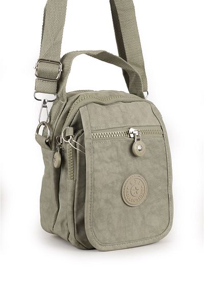 İMAKS Men's Beige Cross Shoulder and Hand Bag - Waterproof, Velcro Fabric, Multi-Eye, Crinkle/Clinker
