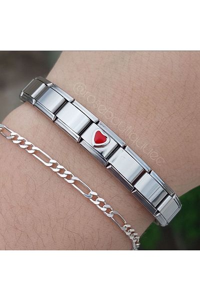 RoseCo00 Steel Italian Charm Bracelet