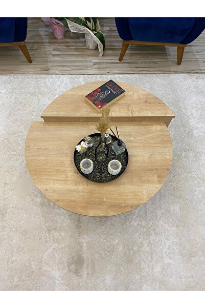 BURAK HOME DECOR Modern Yuvarlak Orta Sehpa 90cm Çap