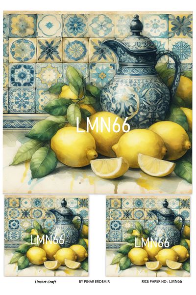 LİNEART Brass Patterned LineArt Decopage Paper - LA-LMN66