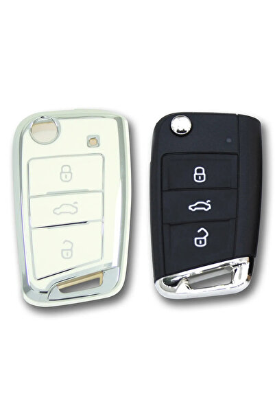 bigkey Skoda Octavia Superb 2015+ - Cupa cheii cu telecomandă cu logo cu 3 butoane