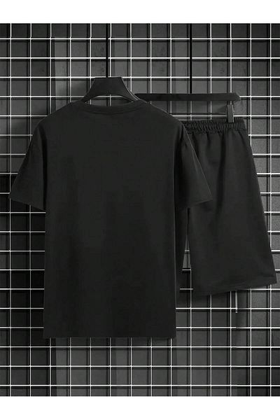 Mythologie Σετ μπλουζάκι και σορτς Respect Oversize - Μαύρο εμπριμέ, Crew Neck
