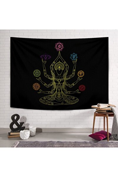 PASAJ HOME Black Chakras Duvar Örtüsü