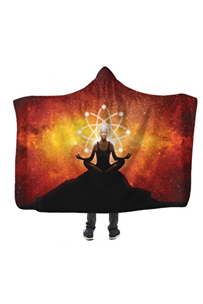 PASAJ HOME Atom Meditasyon Dağ Kapşonlu Battaniye