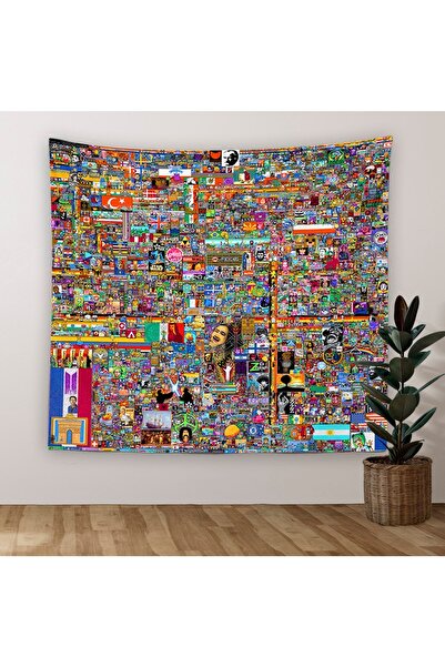 PASAJ HOME Reddit R/place Piksel Sanatı Duvar Örtüsü