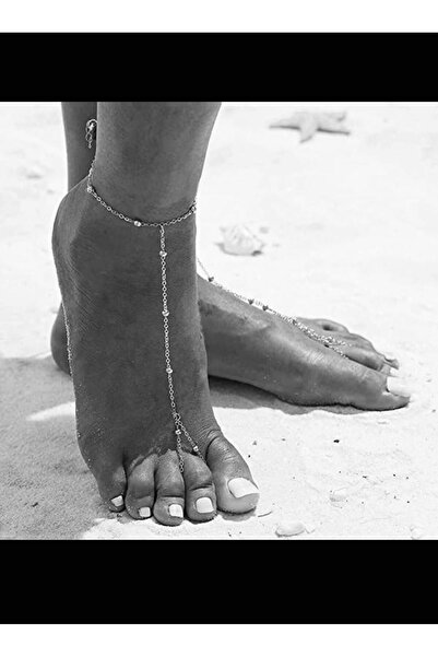 Arescollection KARARMAZ DORİKA TOPÇUKLU AYAK ŞAHMERANI HALHAL.