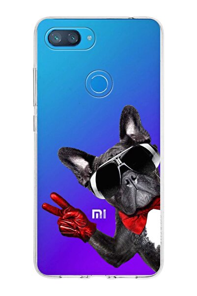 PrintiFy Xiaomi Mi 8 Lite ile Uyumlu 1mm Slim Fit Köpek 2 050e Baskılı Şeffaf...