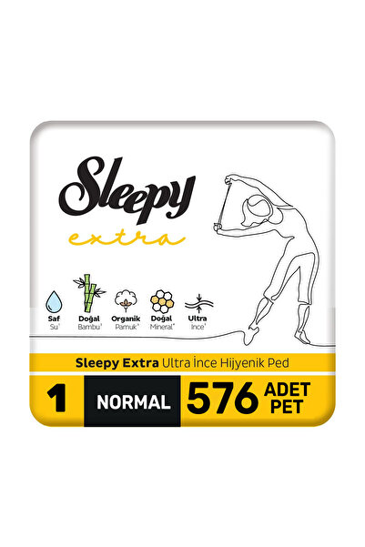 Sleepy Extra Ultra İnce Hijyenik Ped Mega Normal 12 Paket 576 Adet Ped (Tekli...