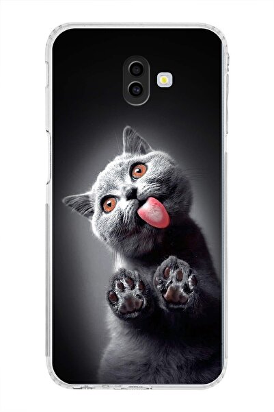 PrintiFy Samsung Galaxy J6 Plus 2018 ile Uyumlu 1mm Slim Fit Kedi 2 050c Bask...