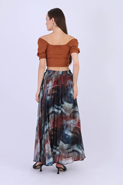 Modabenna Спідниця-сифон зі складками та візерунками, з еластичною талією MB0001