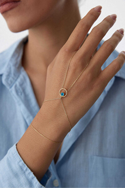 YAVUZ KUYUMCULUK 14 Ayar Altın Nazar Boncuklu Şahmeran