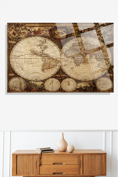 TAULART Χάρτης του παλιού κόσμου 4 χιλιοστών Πολυτελής αντιθραυστική επιτραπέ...