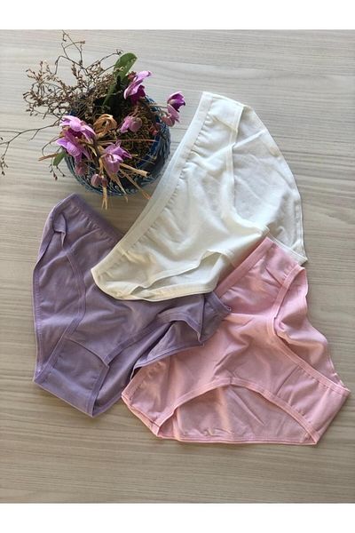VicTroy 3 bucăți de bumbac slip colorat pentru femei