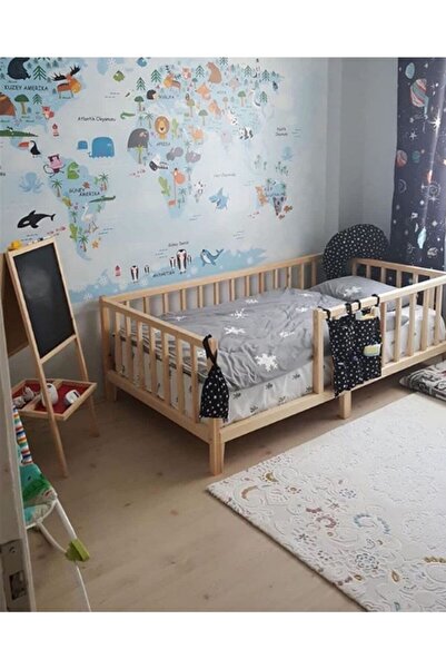 Genel Markalar Montessori Yatak 120x200 Doğal Ahşap Çocuk Yatak Karyola