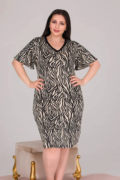 Viselya Büyük Beden Penye Gecelik