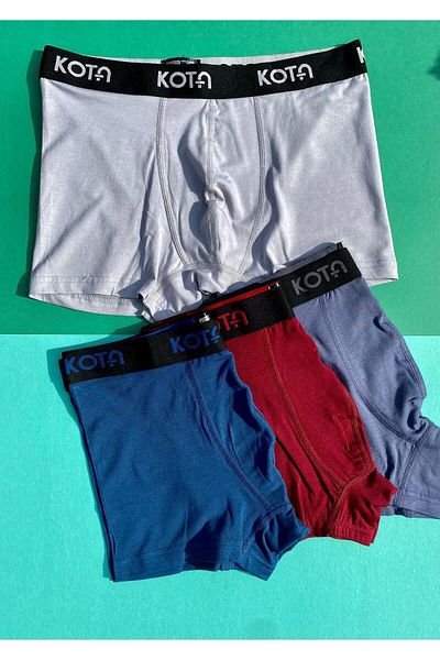 VicTroy Ανδρικά Modal Boxers - Πακέτο 4 χωρίς ίχνη, φαρδιά ελαστικά, ανθρακί, μπορντό, μπλε και μπεζ χρώματα