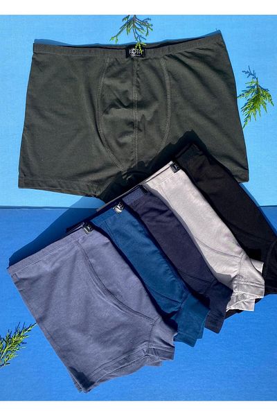 VicTroy Ανδρικά μπόξερ 6 Pack Fold Thin Waist Modal - Μπλε, Μαύρο, Ναυτικό, Ανθρακί, Μπεζ και Πράσινο