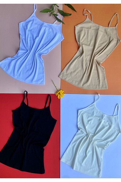 VicTroy Camolă din 4 piese, guler oval, curea de frânghie, tricou pentru atlet