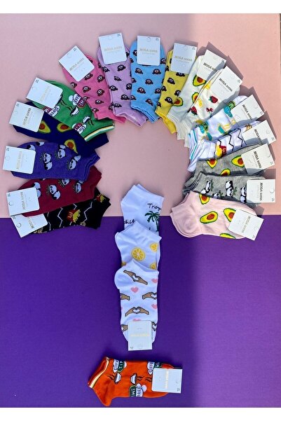 VicTroy Set of 15 Cotton Mixed Patterned Soft Booties Socks