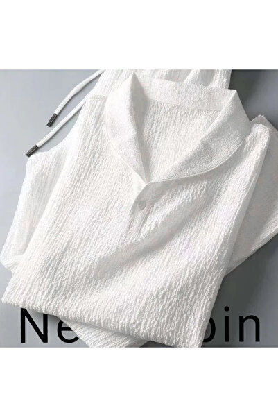 NewCabin Summer Unisex T-Shirt and Sweatpants Set - New Season, Wrapped Crinkle Fabric, Lycra, Short Sleeve