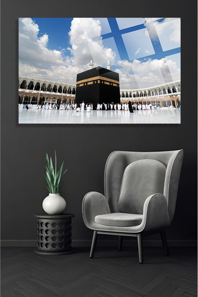 TAULART Kabe Hac Manzarası 4mm Lüks Kırılmaz Temperli Yüksek Çözünürlüklü Cam...