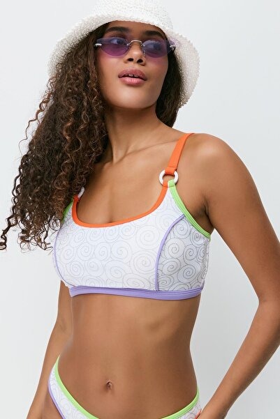 C&City Πολύχρωμο Σετ μπικίνι Piping 3279 Λευκό