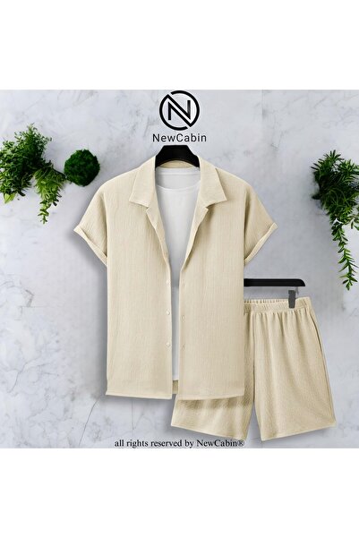 NewCabin Summer Lycra Wrapped Crinkle Fabric - Short Sleeve Shirts and Shorts...