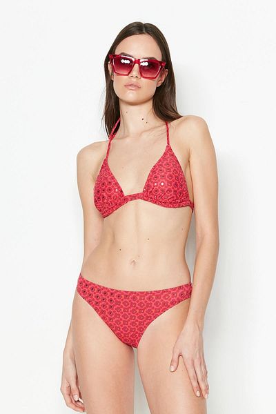C&City Σετ Μπικίνι Τρίγωνο Λαιμός Halter 3230 Ρόδι Λουλούδι