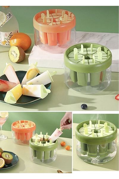 M Mimoza Park Practical 8 Compartment Ice Cream Mold / 8 Compartment Fruit Cocktail Ice Cream Mold Ice