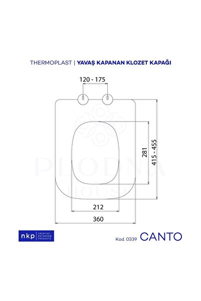 Plodna House Canto Kare Form Yavaş Kapanan Klozet Kapağı