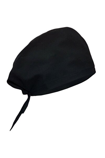 DrMia Siyah Renk Unisex Doktor Hemşire Cerrahi Bone Hastane Aşçı Bonesi Iş Ba...