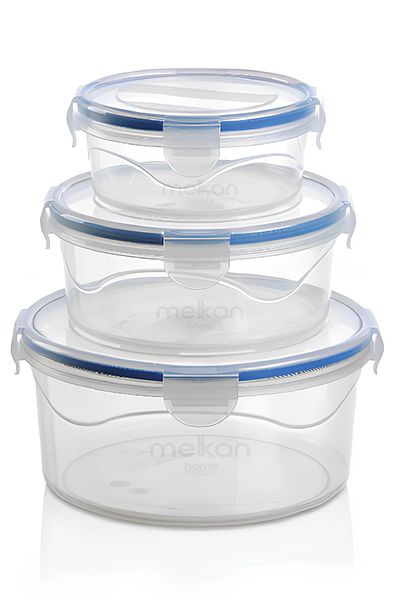 Melkan Home Set of 3 Round and Locked Leak-Proof Airtight Storage Container